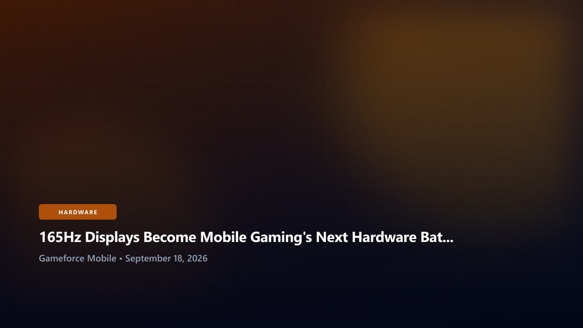 165Hz Displays Become Mobile Gaming's Next Hardware Battleground - Gameforce Mobile news hero image