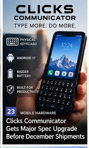 Clicks Communicator Gets Major Spec Upgrade Before December Shipments - Gameforce Mobile news hero image