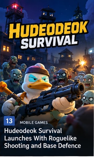 Hudeodeok Survival Launches With Roguelike Shooting and Base Defence - Gameforce Mobile news hero image