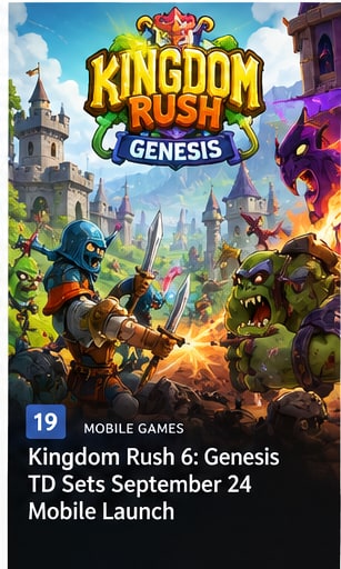 Kingdom Rush 6: Genesis TD Sets September 24 Mobile Launch - Gameforce Mobile news hero image