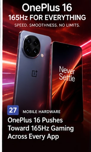 OnePlus 16 Pushes Toward 165Hz Gaming Across Every App - Gameforce Mobile news hero image