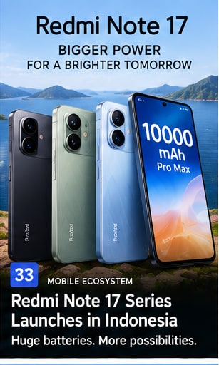 Redmi Note 17 Family Arrives in Indonesia With Huge Batteries - Gameforce Mobile news hero image