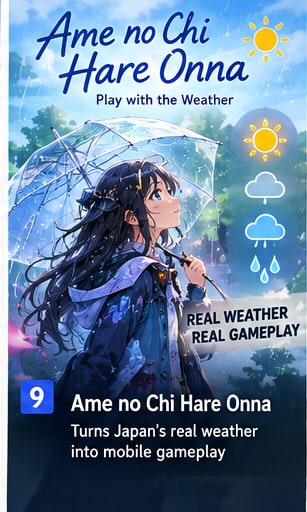 Ame no Chi Hare Onna Turns Japan's Real Weather Into Mobile Gameplay - Gameforce Mobile news hero image