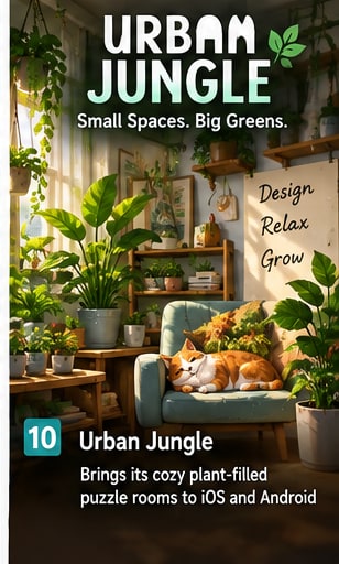 Urban Jungle Brings Its Cozy Plant-Filled Puzzle Rooms to iOS and Android - Gameforce Mobile news hero image