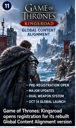 Game of Thrones: Kingsroad opens registration for its rebuilt Global Content Alignment version - Gameforce Mobile news hero image