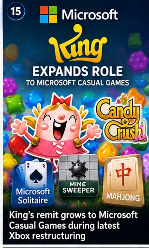 King's remit grows to Microsoft Casual Games during latest Xbox restructuring - Gameforce Mobile news hero image