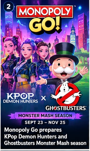 Monopoly Go prepares KPop Demon Hunters and Ghostbusters Monster Mash season