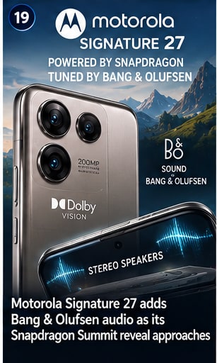 Motorola Signature 27 adds Bang & Olufsen audio as its Snapdragon Summit reveal approaches - Gameforce Mobile news hero image