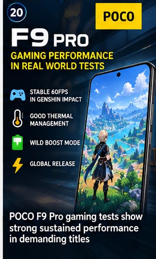 POCO F9 Pro gaming tests show strong sustained performance in demanding titles - Gameforce Mobile news hero image