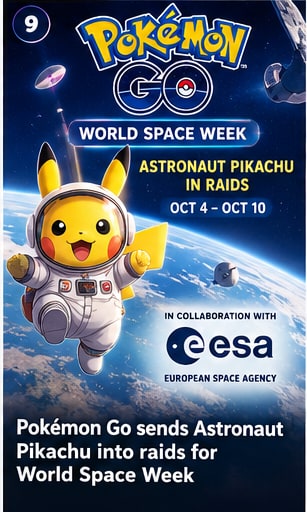 Pokémon Go sends Astronaut Pikachu into raids for World Space Week - Gameforce Mobile news hero image