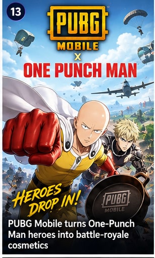 PUBG Mobile turns One-Punch Man heroes into battle-royale cosmetics - Gameforce Mobile news hero image