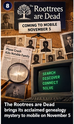 The Roottrees are Dead brings its acclaimed genealogy mystery to mobile on November 5 - Gameforce Mobile news hero image