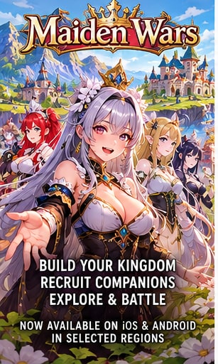 Maiden Wars launches on mobile with kingdoms, companions and a suspiciously elaborate maid café - Gameforce Mobile news hero image
