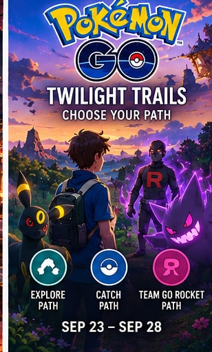 Pokémon GO launches Twilight Trails Choose Your Path research - Gameforce Mobile news hero image