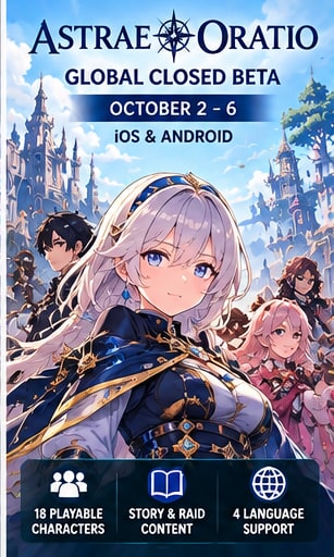 Astrae Oratio Sets October Global Closed Beta With 18 Characters and Its First Raid - Gameforce Mobile news hero image