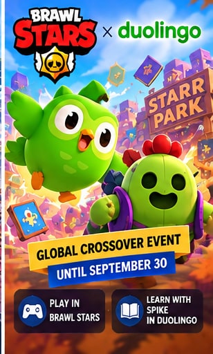 Brawl Stars and Duolingo Finally Turn Their Mascot Feud Into an Actual Crossover - Gameforce Mobile news hero image