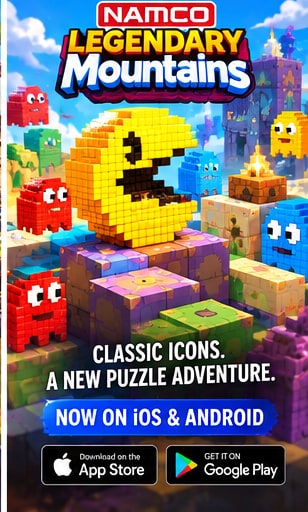 NAMCO LEGENDARY Mountains Turns Pac-Man-Era Icons Into a Premium Mobile Voxel Puzzle - Gameforce Mobile news hero image