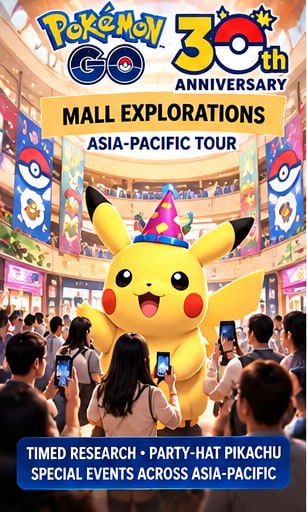Pokémon GO Joins the 30th-Anniversary Mall Tour Across Asia-Pacific - Gameforce Mobile news hero image