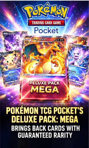 Pokémon TCG Pocket's Deluxe Pack: Mega Brings Back Cards With Guaranteed Rarity - Gameforce Mobile news hero image
