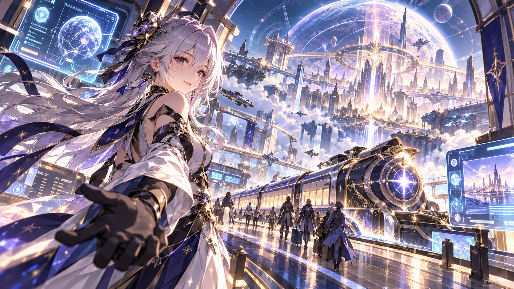 Honkai Star Rail Version 4.6 launch visual featuring Pearl and the Astral Express arriving at Planarcadia