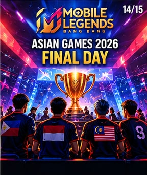 Mobile Legends Bang Bang Asian Games 2026 medal tournament champions trophy and national team players