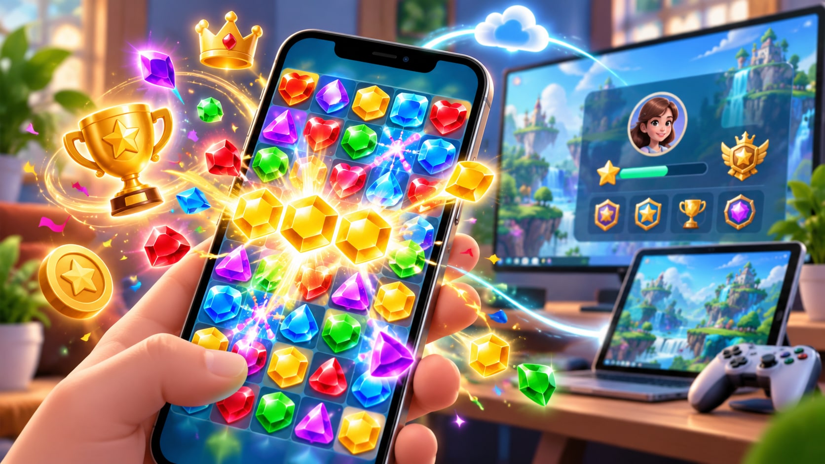Microsoft Jewel Brings Xbox Achievements to a Very Familiar Mobile Puzzle