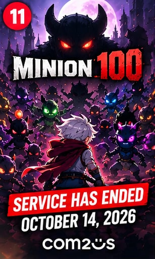 Minion 100 service termination visual showing demon lord Veil surrounded by glowing horde of mini minions under full moon