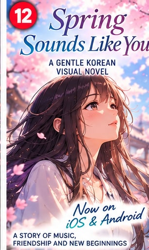 Spring Sounds Like You mobile visual novel artwork showing anime protagonist under blooming cherry blossom tree