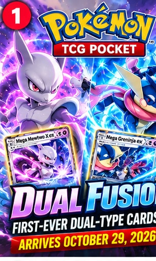 Pokémon TCG Pocket Unveils Dual Fusion Expansion With First-Ever Dual-Type Cards