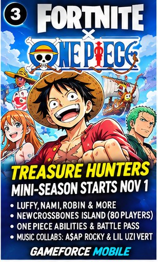 Fortnite Confirms One Piece Treasure Hunters Season With Pirate Powers and New 80-Player Island